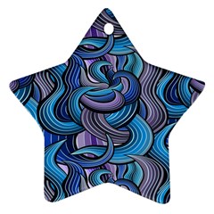 Blue Swirl Pattern Ornament (star) by designsbymallika