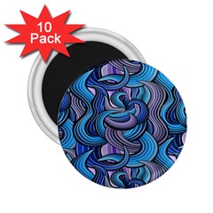 Blue Swirl Pattern 2 25  Magnets (10 Pack)  by designsbymallika