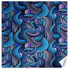 Blue Swirl Pattern Canvas 12  X 12  by designsbymallika