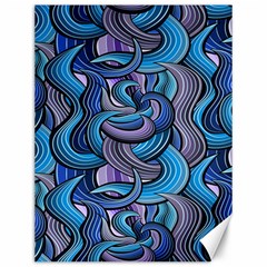 Blue Swirl Pattern Canvas 12  X 16  by designsbymallika