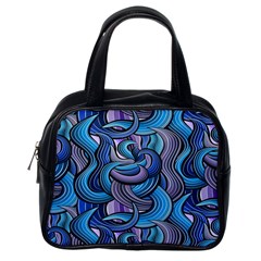 Blue Swirl Pattern Classic Handbag (one Side) by designsbymallika