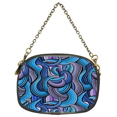 Blue Swirl Pattern Chain Purse (one Side) by designsbymallika