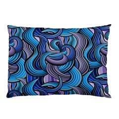 Blue Swirl Pattern Pillow Case by designsbymallika