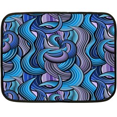 Blue Swirl Pattern Fleece Blanket (mini) by designsbymallika