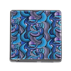 Blue Swirl Pattern Memory Card Reader (square 5 Slot) by designsbymallika