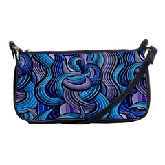 Blue Swirl Pattern Shoulder Clutch Bag by designsbymallika