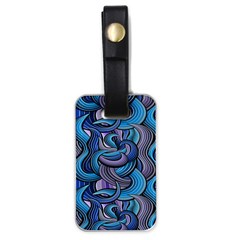 Blue Swirl Pattern Luggage Tag (one Side) by designsbymallika