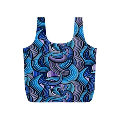 Blue Swirl Pattern Full Print Recycle Bag (s) by designsbymallika