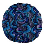 Blue Swirl Pattern Large 18  Premium Flano Round Cushions Front