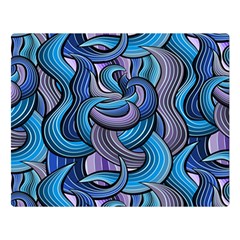 Blue Swirl Pattern Double Sided Flano Blanket (large)  by designsbymallika