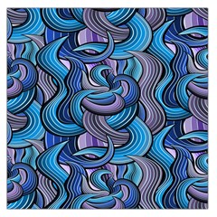 Blue Swirl Pattern Large Satin Scarf (square) by designsbymallika