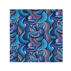 Blue Swirl Pattern Small Satin Scarf (square) by designsbymallika