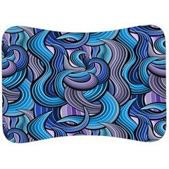 Blue Swirl Pattern Velour Seat Head Rest Cushion by designsbymallika