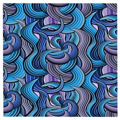 Blue Swirl Pattern Wooden Puzzle Square by designsbymallika