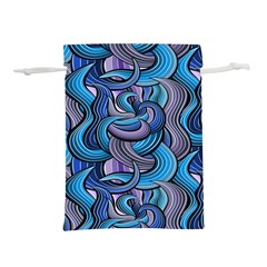 Blue Swirl Pattern Lightweight Drawstring Pouch (l) by designsbymallika