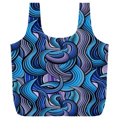 Blue Swirl Pattern Full Print Recycle Bag (xxl) by designsbymallika