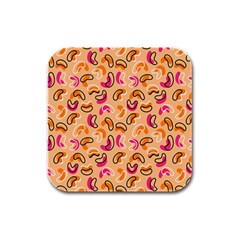 Beans Pattern Rubber Square Coaster (4 Pack)  by designsbymallika