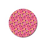 Beans Pattern 2 Rubber Round Coaster (4 pack)  Front