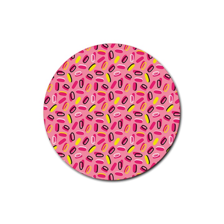 Beans Pattern 2 Rubber Round Coaster (4 pack) 