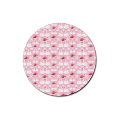 Love Birds Rubber Coaster (round)  by designsbymallika