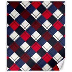 Checks Pattern Blue Red Canvas 8  X 10  by designsbymallika