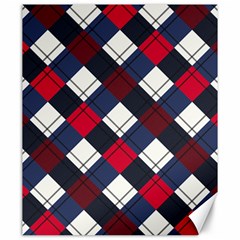 Checks Pattern Blue Red Canvas 20  X 24  by designsbymallika