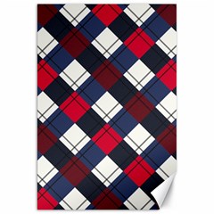 Checks Pattern Blue Red Canvas 20  X 30 