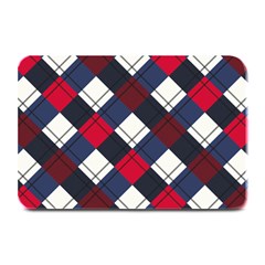 Checks Pattern Blue Red Plate Mats by designsbymallika