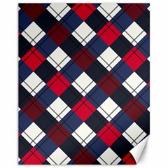 Checks Pattern Blue Red Canvas 11  X 14  by designsbymallika