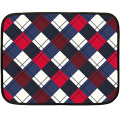 Checks Pattern Blue Red Fleece Blanket (mini) by designsbymallika