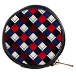 Checks Pattern Blue Red Mini Makeup Bag Front