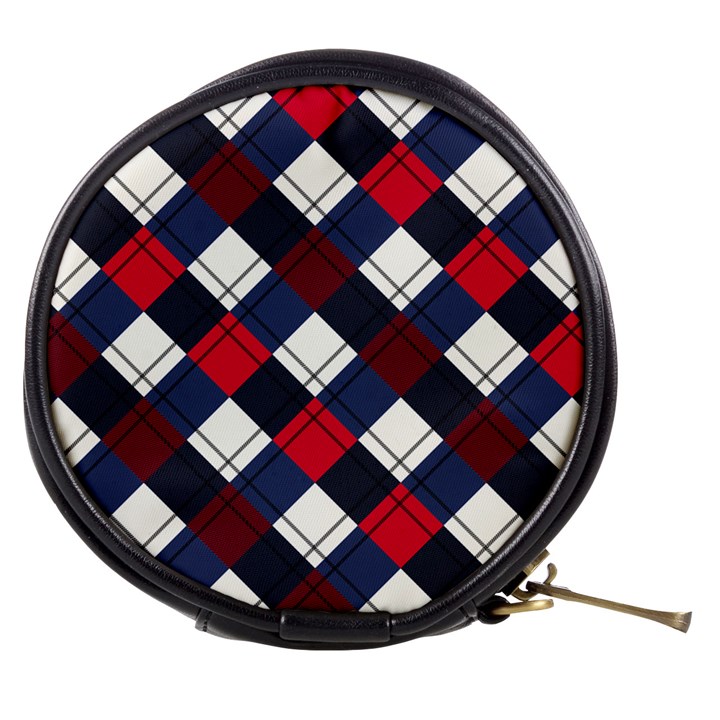 Checks Pattern Blue Red Mini Makeup Bag