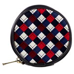 Checks Pattern Blue Red Mini Makeup Bag Back