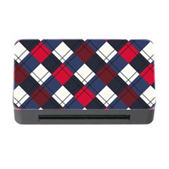 Checks Pattern Blue Red Memory Card Reader With Cf by designsbymallika