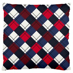 Checks Pattern Blue Red Large Cushion Case (two Sides) by designsbymallika