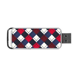 Checks Pattern Blue Red Portable Usb Flash (one Side) by designsbymallika