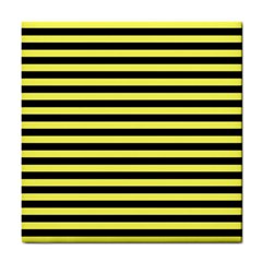 Wasp Stripes Pattern, Yellow And Black Lines, Bug Themed Tile Coaster by Casemiro