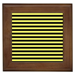 Wasp Stripes Pattern, Yellow And Black Lines, Bug Themed Framed Tile by Casemiro