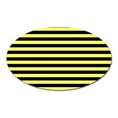 Wasp Stripes Pattern, Yellow And Black Lines, Bug Themed Oval Magnet by Casemiro