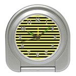 Wasp stripes pattern, yellow and black lines, bug themed Travel Alarm Clock Front