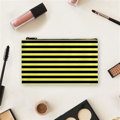 Wasp Stripes Pattern, Yellow And Black Lines, Bug Themed Cosmetic Bag (small) by Casemiro