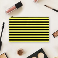 Wasp Stripes Pattern, Yellow And Black Lines, Bug Themed Cosmetic Bag (medium) by Casemiro