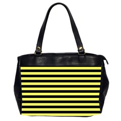 Wasp Stripes Pattern, Yellow And Black Lines, Bug Themed Oversize Office Handbag (2 Sides) by Casemiro