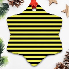 Wasp Stripes Pattern, Yellow And Black Lines, Bug Themed Snowflake Ornament (two Sides) by Casemiro