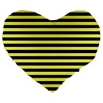 Wasp stripes pattern, yellow and black lines, bug themed Large 19  Premium Flano Heart Shape Cushions Front