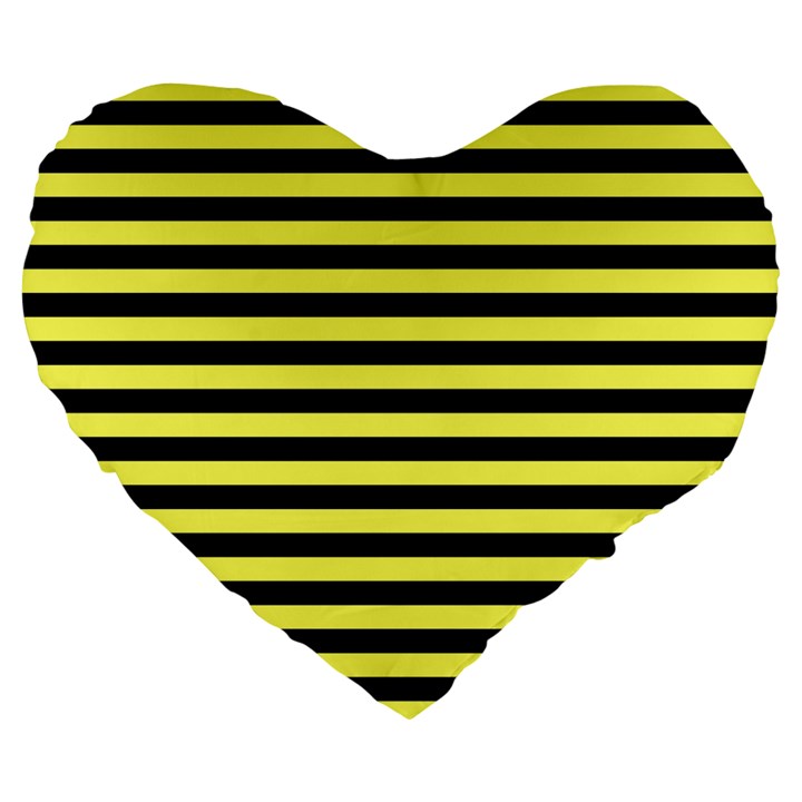 Wasp stripes pattern, yellow and black lines, bug themed Large 19  Premium Flano Heart Shape Cushions