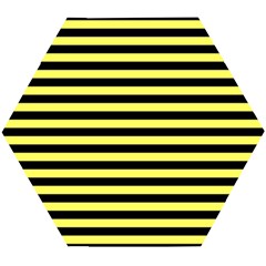 Wasp Stripes Pattern, Yellow And Black Lines, Bug Themed Wooden Puzzle Hexagon by Casemiro