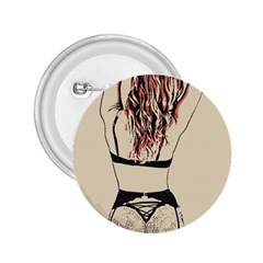 Sweetest Tease - Perfect Redhead Girl In Black Lingerie, Sensual Illustration 2 25  Buttons by Casemiro