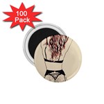 Sweetest tease - perfect redhead girl in black lingerie, sensual illustration 1.75  Magnets (100 pack)  Front