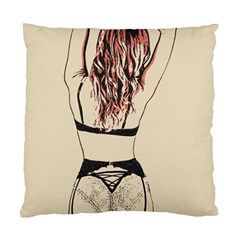 Sweetest Tease - Perfect Redhead Girl In Black Lingerie, Sensual Illustration Standard Cushion Case (one Side) by Casemiro